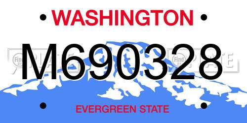 M690328 Washington License Plate