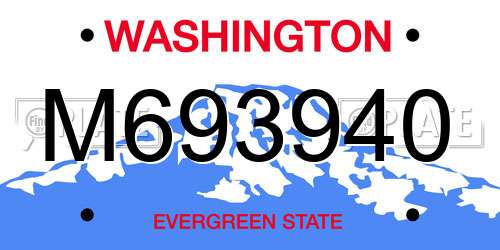 M693940 Washington License Plate