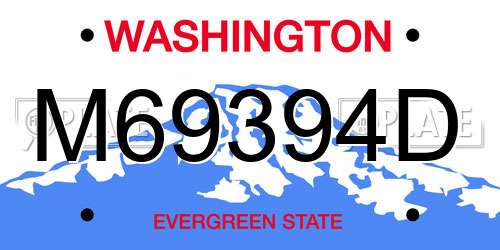 M69394D Washington License Plate