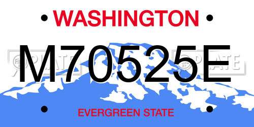 M70525E Washington License Plate