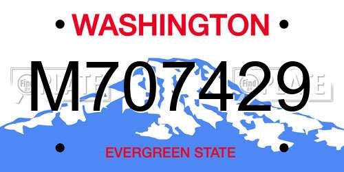 M707429 Washington License Plate