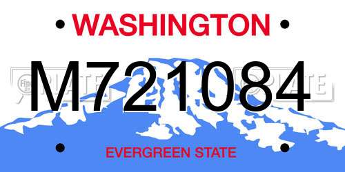 M721084 Washington License Plate