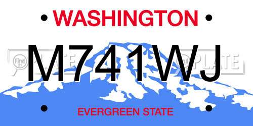 M741WJ Washington License Plate