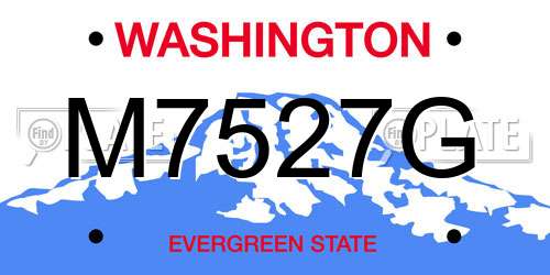 M7527G Washington License Plate