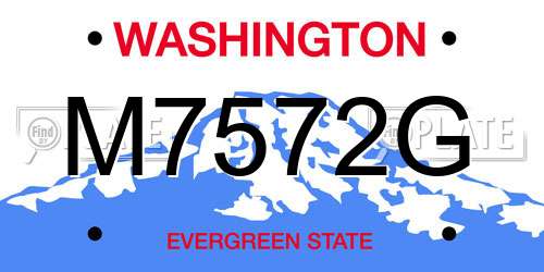 M7572G Washington License Plate