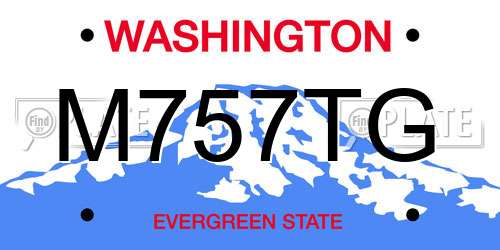 M757TG Washington License Plate