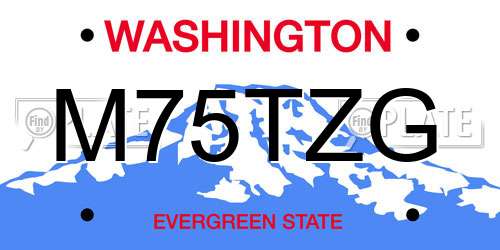 M75TZG Washington License Plate