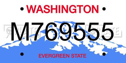 M769555 Washington License Plate