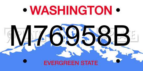 M76958B Washington License Plate