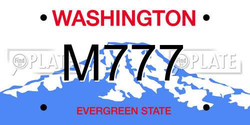 M777 Washington License Plate