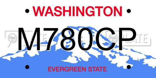 M780CP Washington License Plate