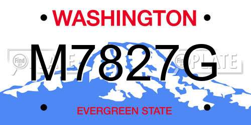 M7827G Washington License Plate