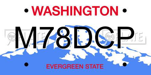 M78DCP Washington License Plate