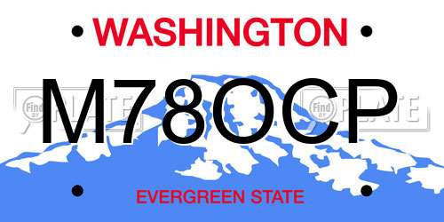 M78OCP Washington License Plate