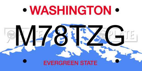 M78TZG Washington License Plate