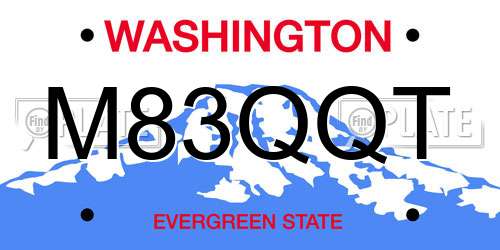 M83QQT Washington License Plate