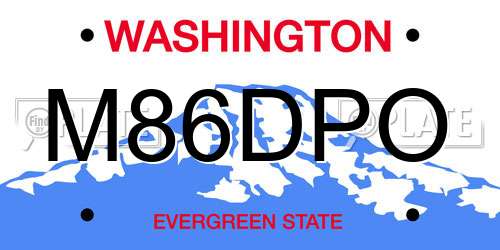 M86DPO Washington License Plate