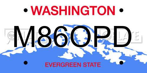 M86OPD Washington License Plate