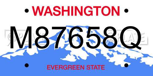 M87658Q Washington License Plate