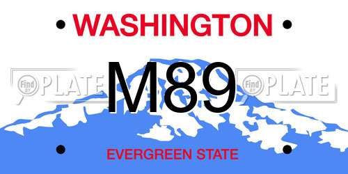 M89 Washington License Plate