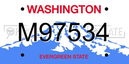 M97534 Washington License Plate