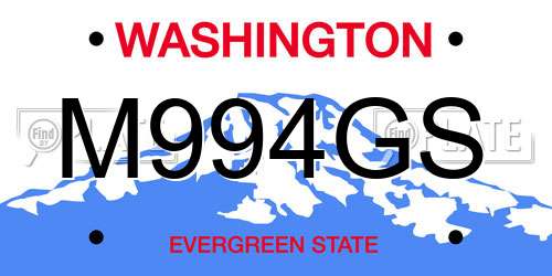 M994GS Washington License Plate