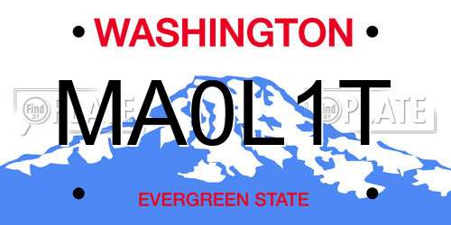 MA0L1T Washington License Plate