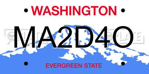 MA2D4O Washington License Plate