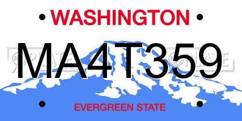MA4T359 Washington License Plate