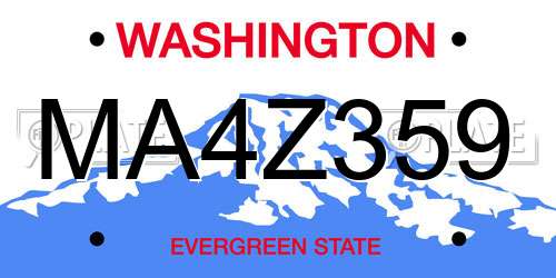 MA4Z359 Washington License Plate