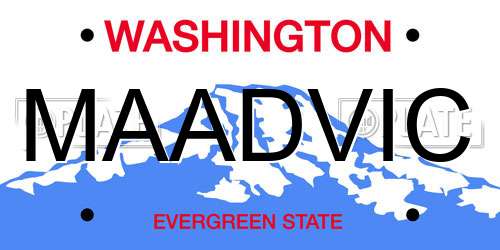 MAADVIC Washington License Plate