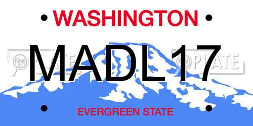 MADL17 Washington License Plate