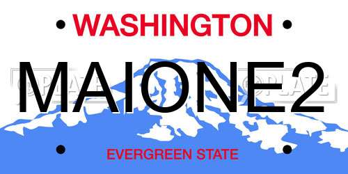 MAIONE2 Washington License Plate