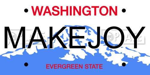 MAKEJOY Washington License Plate