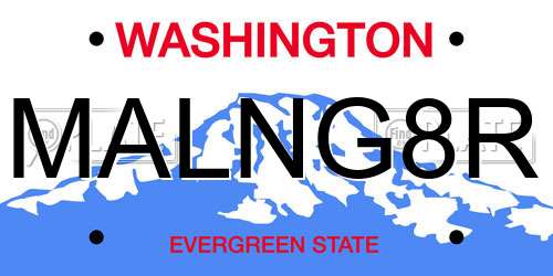 MALNG8R Washington License Plate