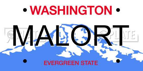 MALORT Washington License Plate