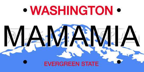 MAMAMIA Washington License Plate