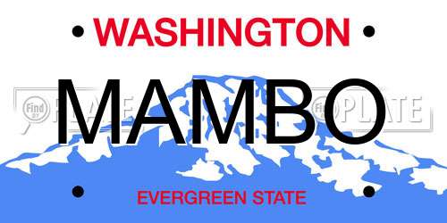 MAMBO Washington License Plate