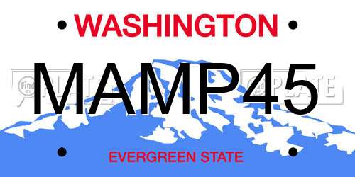 MAMP45 Washington License Plate