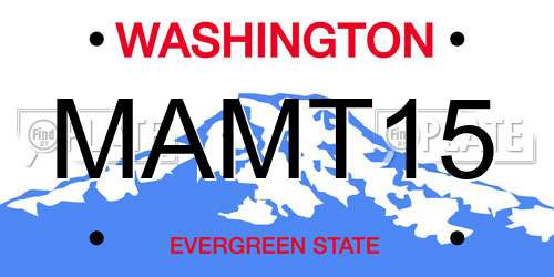 MAMT15 Washington License Plate