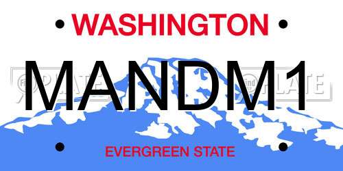 MANDM1 Washington License Plate