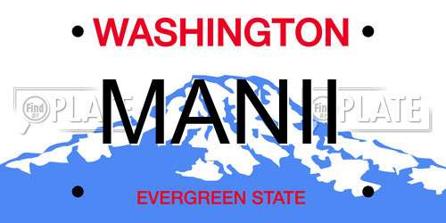 MANII Washington License Plate