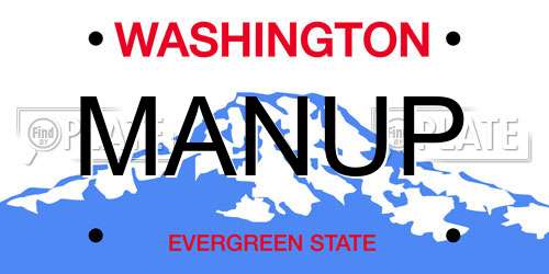 MANUP Washington License Plate