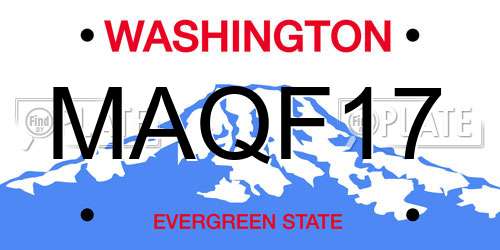 MAQF17 Washington License Plate