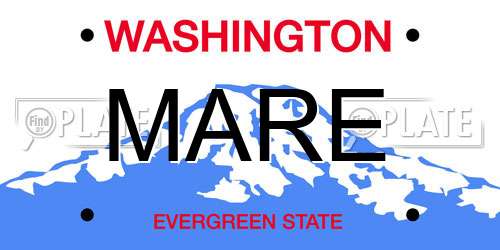 MARE Washington License Plate