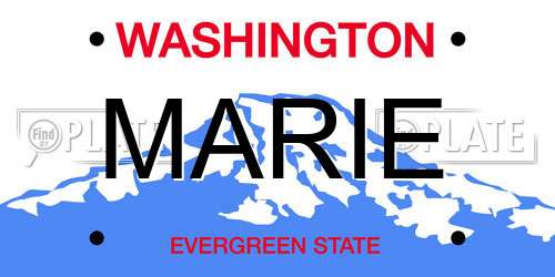 MARIE Washington License Plate