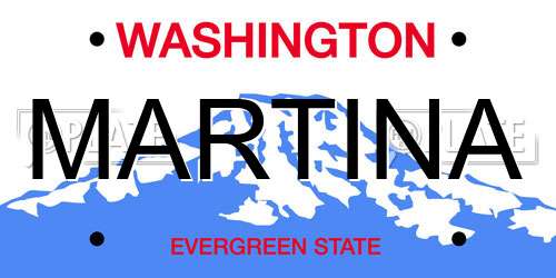 MARTINA Washington License Plate