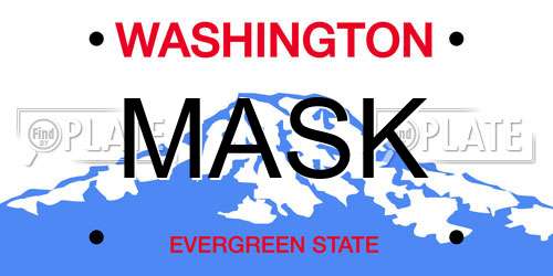 MASK Washington License Plate