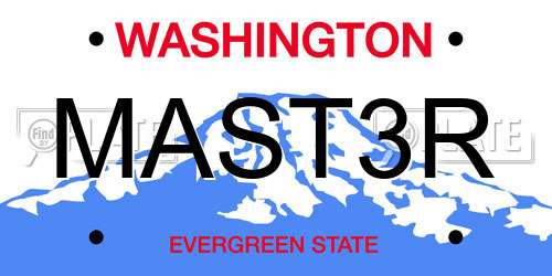 MAST3R Washington License Plate