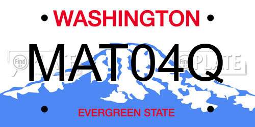 MAT04Q Washington License Plate